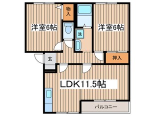 ビュ－ラ－上星　弐番館の物件間取画像